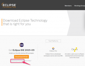 Eclipse IDE 2019-09 ダウンロードパッケージ